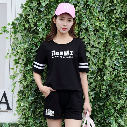 蝶怡人 Комплект для школьников, спортивная летняя одежда с круглым воротником, короткий рукав