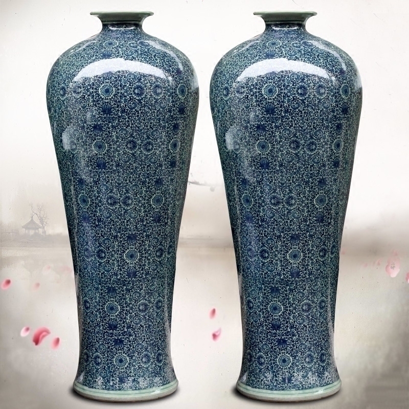 Jingdezhen ceramics bound lotus flower name plum bottle of large vase home sitting room hotel office study furnishing articles