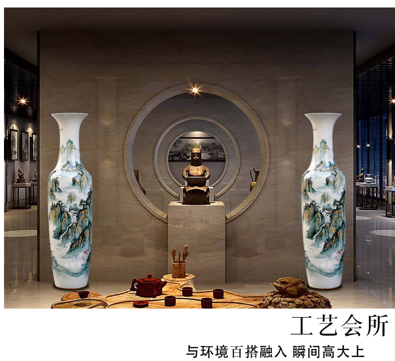 Jingdezhen ceramics hand - made powder enamel mattress wind figure vase home sitting room hotel shop floor furnishing articles