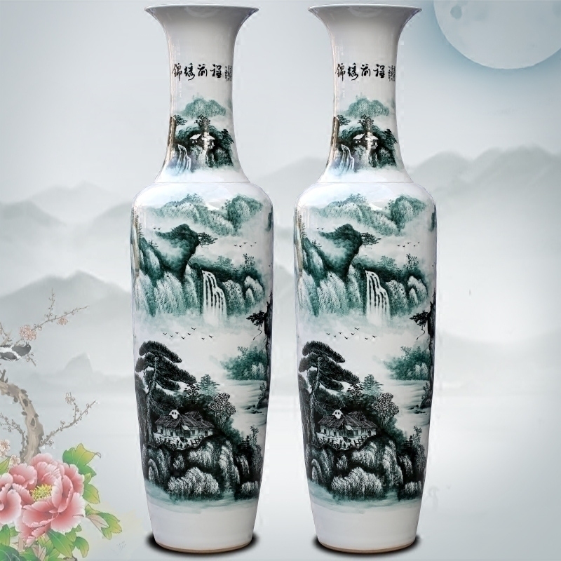 Jingdezhen ceramic hand - made bright future of the big vase household office furnishing articles study Chinese sitting room adornment