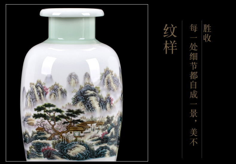 Jingdezhen ceramics landscape painting gourd bottle gourd bottle home furnishing articles mesa of I sitting room adornment is placed