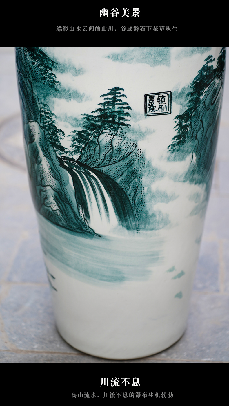 Jingdezhen ceramics hand - made guest - the greeting pine of large vases, sitting room of Chinese style household furnishing articles hotel opening gifts