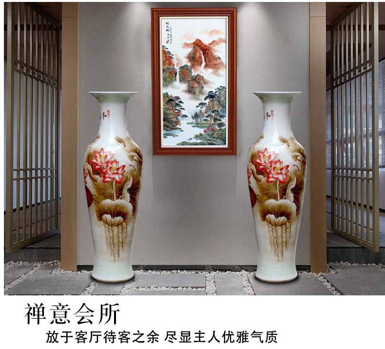 Jingdezhen ceramic hand - made color ink harmony is the sitting room of large vase household study office decoration furnishing articles