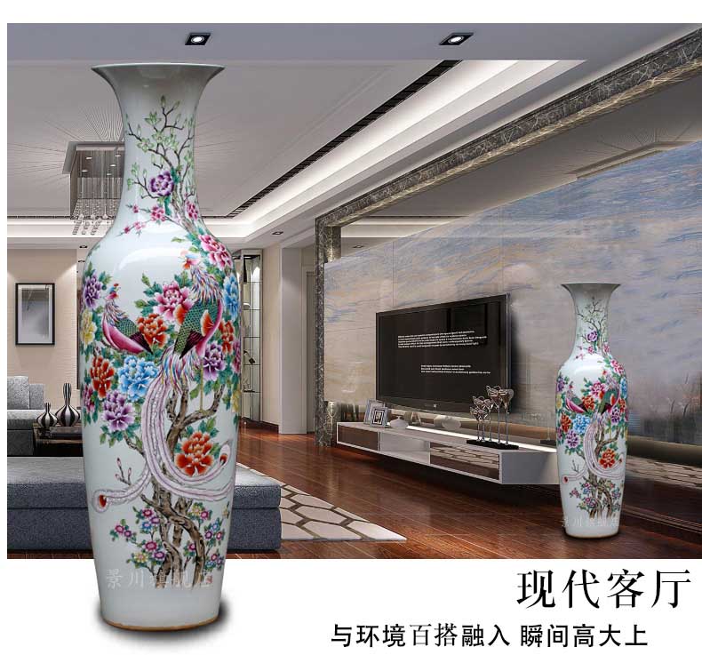 Hand - made in extremely good fortune jingdezhen ceramic big vase home sitting room ground flower arranging furnishing articles of modern Chinese style act the role ofing is tasted