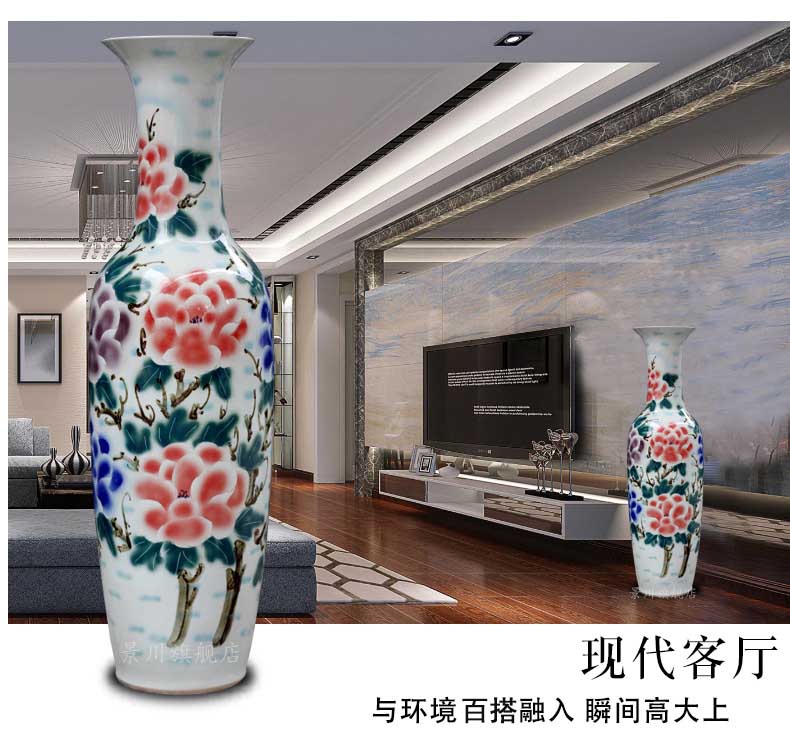 Jingdezhen ceramics hand - made blooming flowers large vases, home furnishing articles sitting room of Chinese style hotel adornment