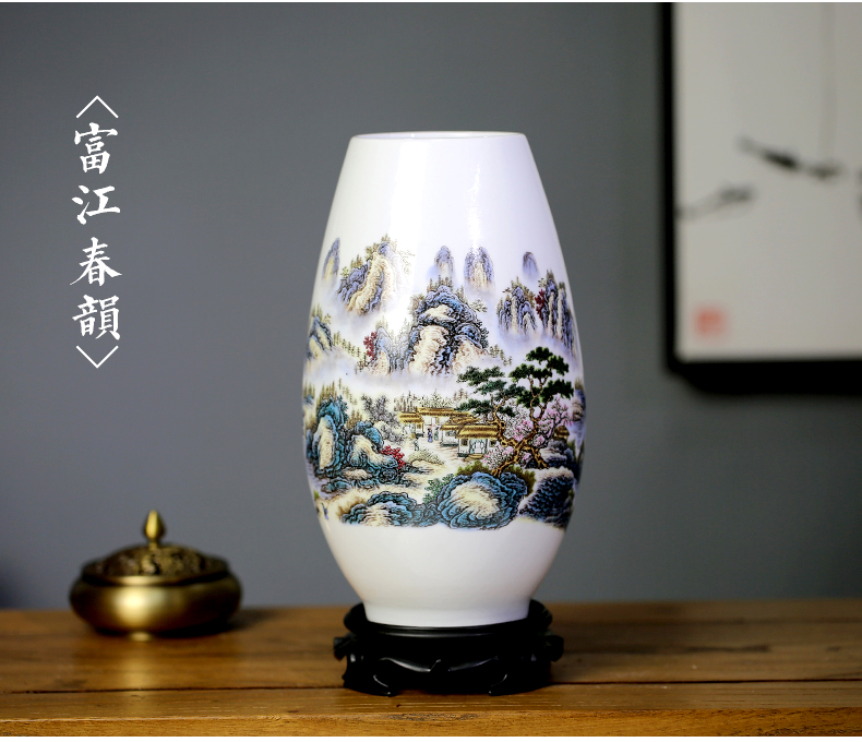 Floret bottle of jingdezhen ceramics porcelain home decoration flower arranging new Chinese style living room TV cabinet handicraft furnishing articles