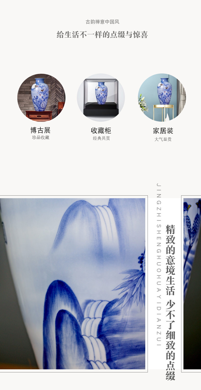 Jingdezhen ceramics masters hand - made flowers under the glaze painting of flowers and flower vase household porch mesa furnishing articles