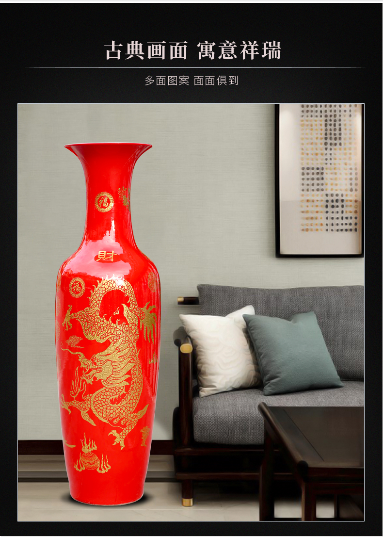 Jingdezhen ceramics in extremely good fortune figure of large vases, flower arrangement ornaments home sitting room the hotel Chinese style furnishing articles