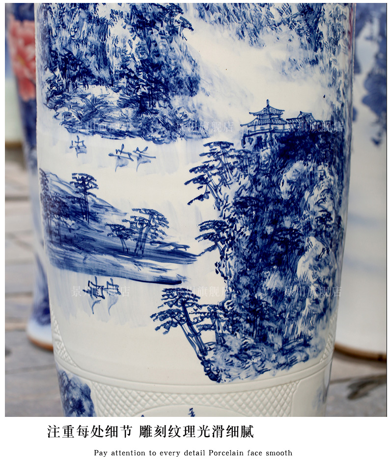 Jingdezhen porcelain has a long history in the hand - made ceramics from the sitting room of large vase hotel furnishing articles shop decoration