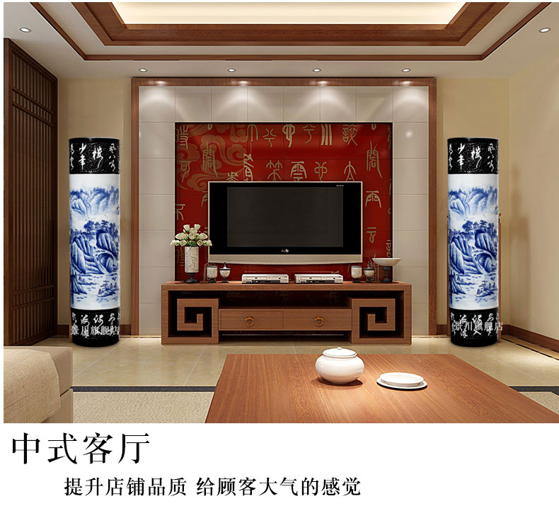 Blue and white porcelain has a long history in the hand - made big vase jingdezhen ceramics of large vases, sitting room of Chinese style household furnishing articles