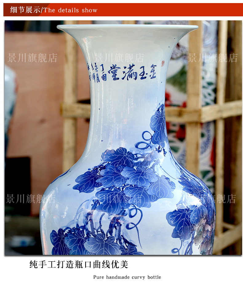Jingdezhen ceramic famille rose gold, large vases, home sitting room hotel modern flower arrangement act the role ofing is tasted furnishing articles