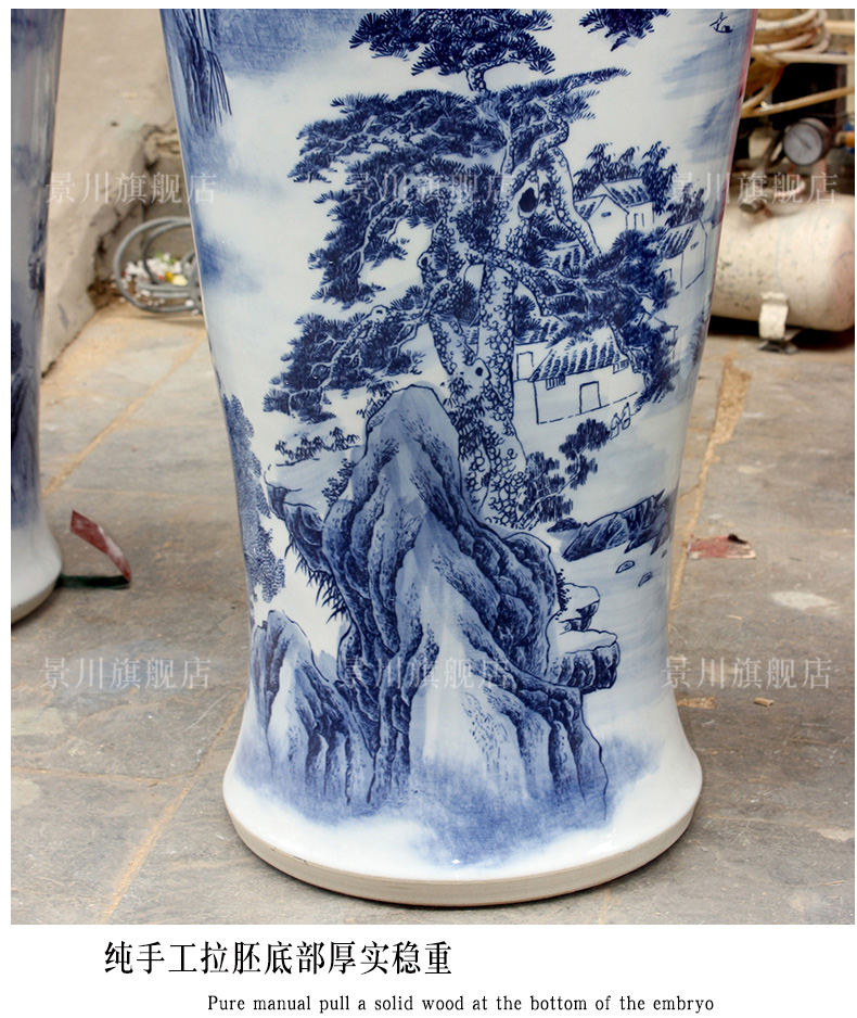 Blue and white porcelain of jingdezhen ceramics yunshan xiufeng sitting room of large vase household study flower arranging office furnishing articles