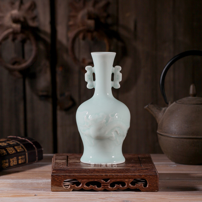 Jingdezhen hydroponic flowers carved flowers inserted manual ceramic vases, flower implement home furnishing articles adornment ornament