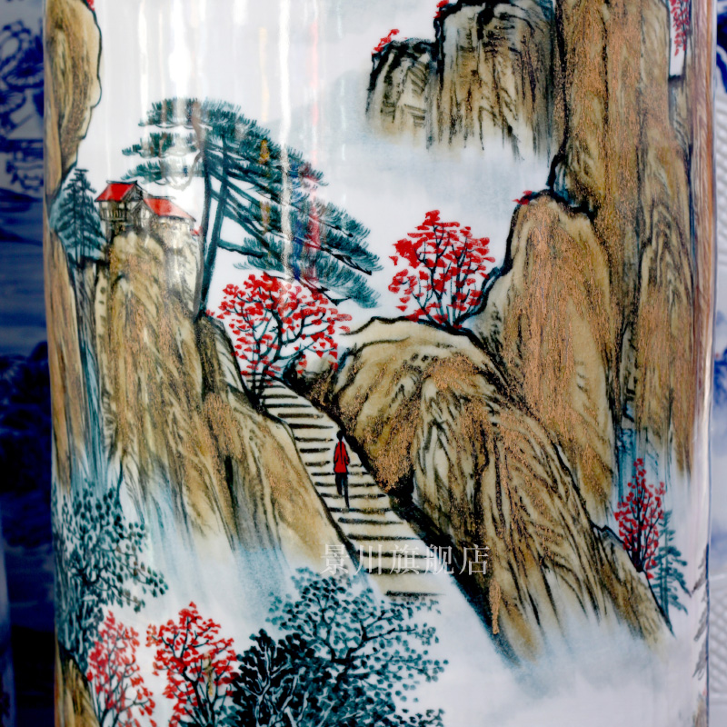 Hand - made up of yunshan ets [shadow carving qdu quiver of large vases, jingdezhen ceramics decoration furnishing articles