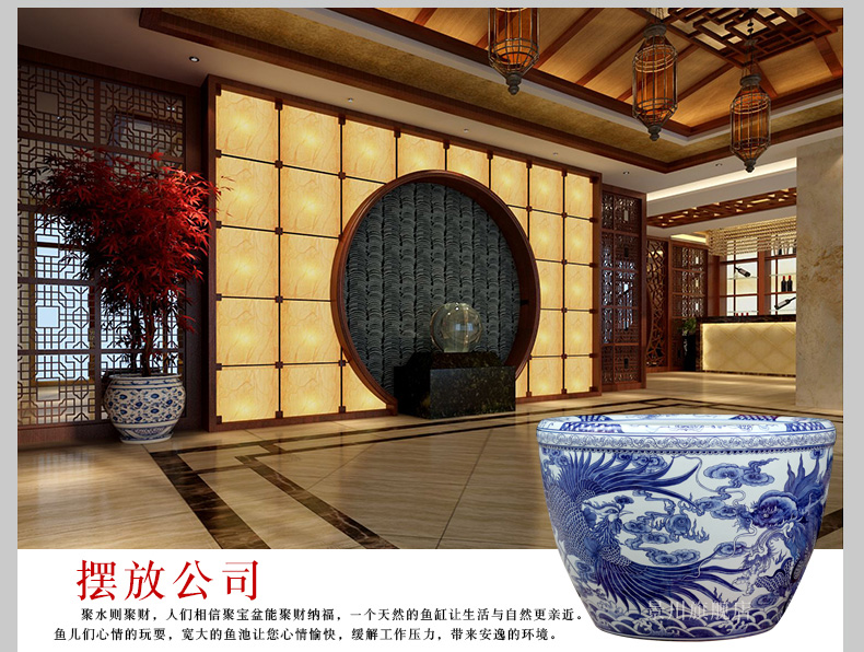 Jingdezhen porcelain ceramic turtle hand - made in extremely good fortune a goldfish bowl lotus cylinder sitting room courtyard floor furnishing articles