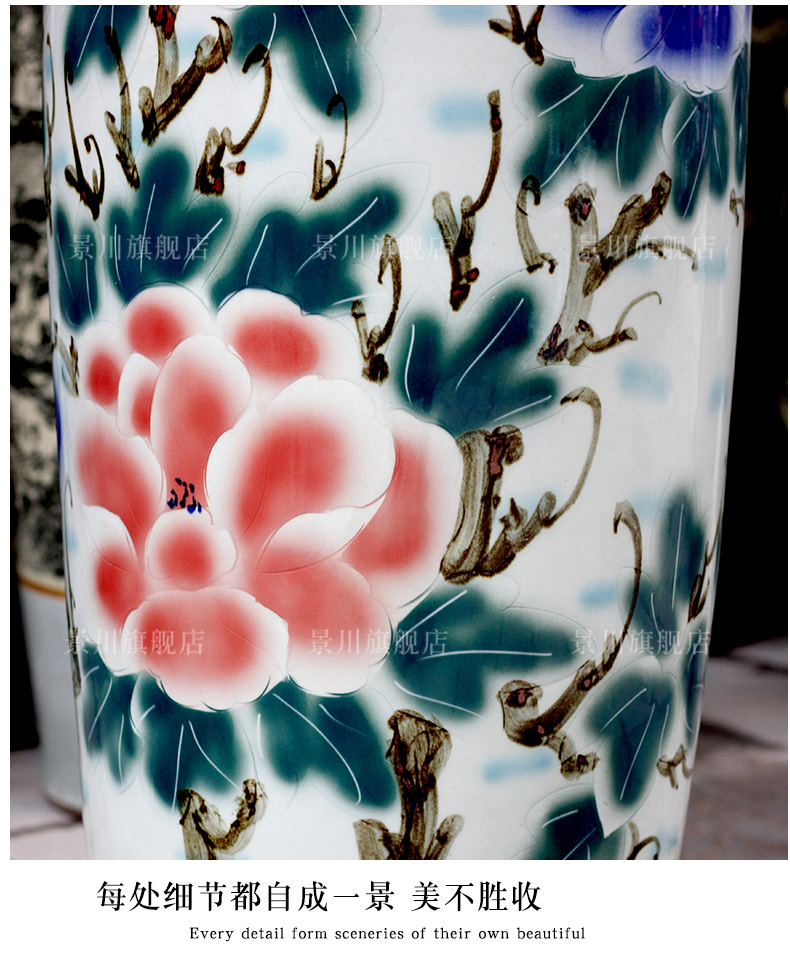 Jingdezhen ceramics hand - made blooming flowers large vases, home furnishing articles sitting room of Chinese style hotel adornment