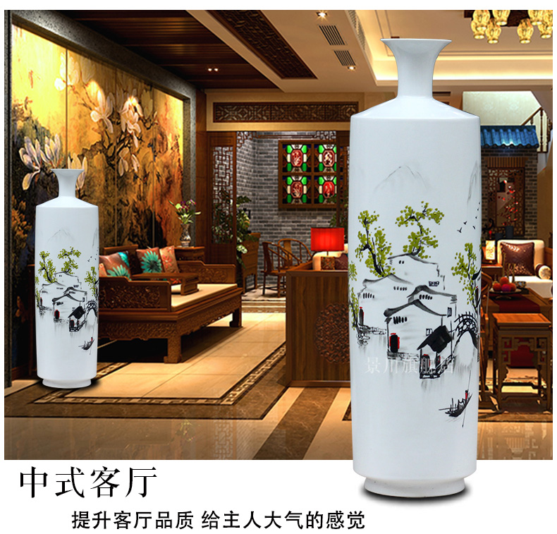 I and contracted in jingdezhen ceramics dried flowers big vase home sitting room hotel landing crafts decorations