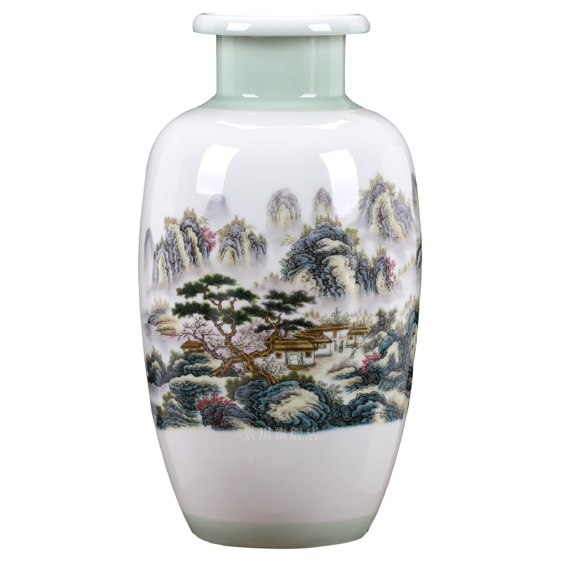Jingdezhen ceramics landscape painting gourd bottle gourd bottle home furnishing articles mesa of I sitting room adornment is placed