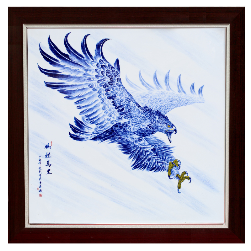Hand made bright prospects jingdezhen porcelain plate paintings of Chinese style ceramic painting the living room, office decoration hangs a picture background