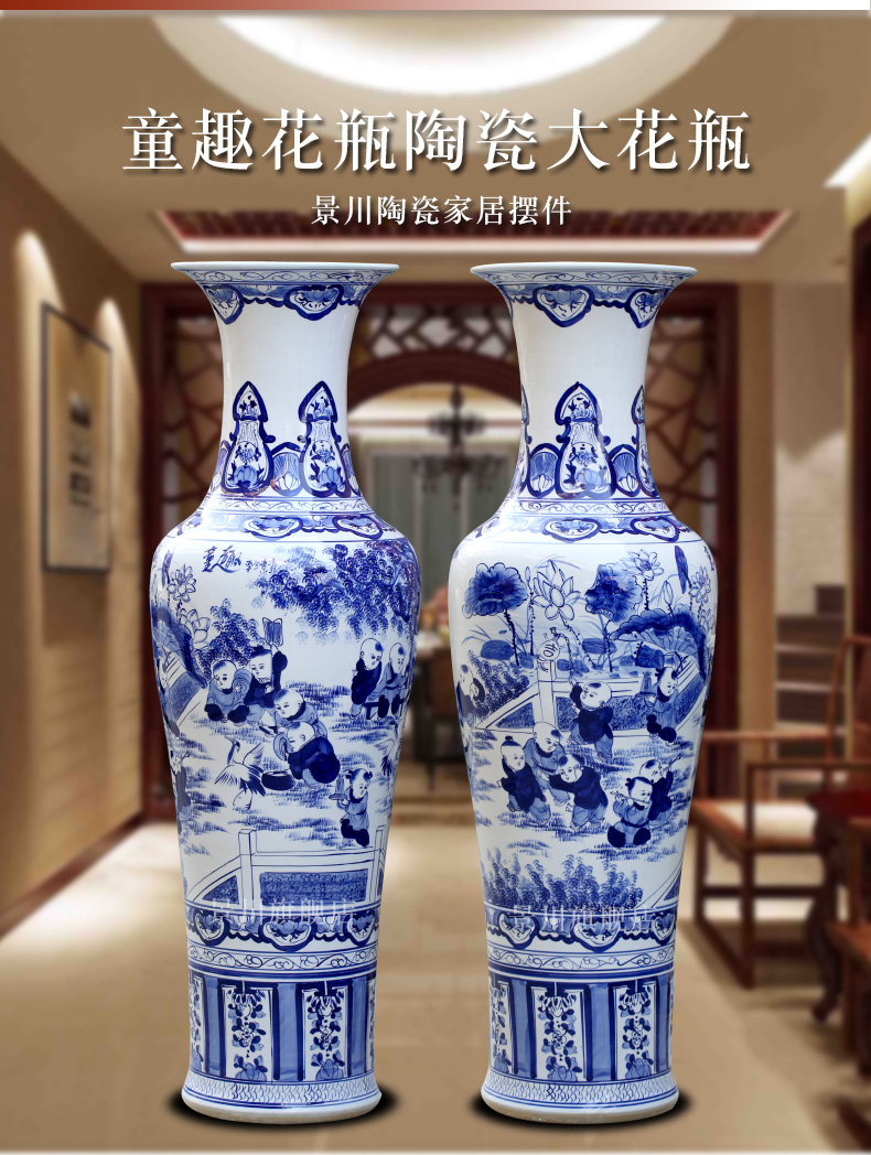 The sitting room of large ceramic vase hand - made lad jingdezhen porcelain porcelain gifts big yards place decoration
