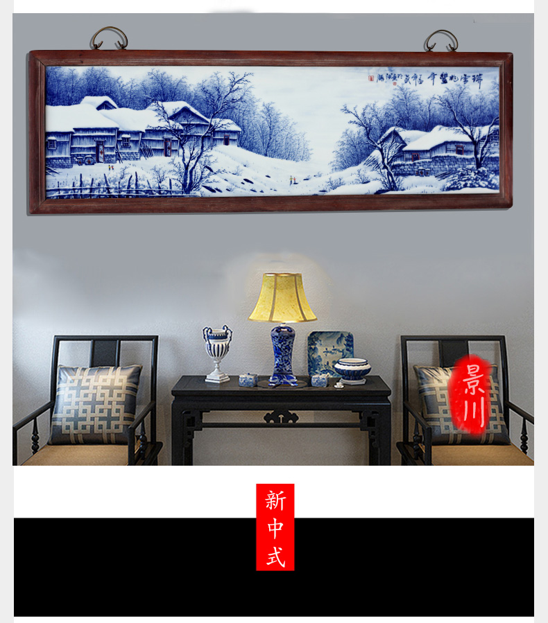 Hand draw a snow did good porcelain plate painter jingdezhen blue and white porcelain to hang in the living room sofa setting wall decoration