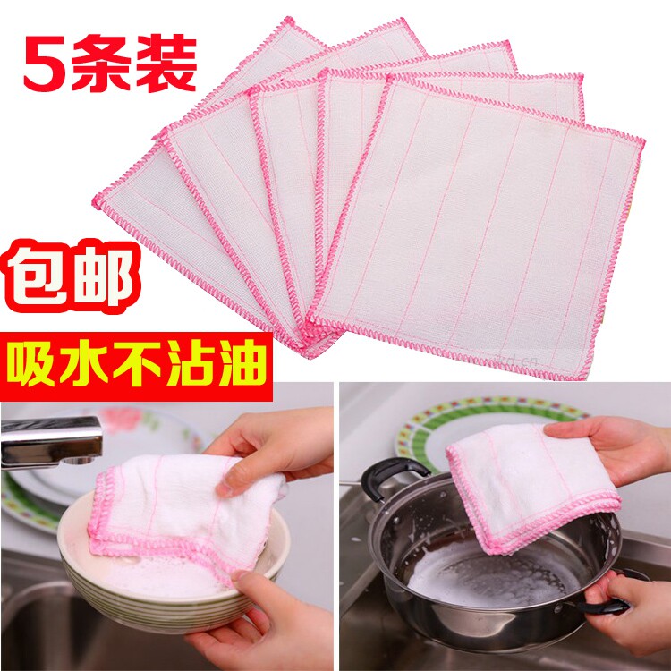 8-floor kitchen cotton yarn water-absorbent with no-fall hair stains not stained with dishwashing cloth Dishcloth Decontamination cleaning Bubblecloth