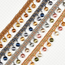 Curtain lace accessories lace decoration hanging gauze curtain fabric encrypted silk thread multi-color wooden beads splicing curtain head beads