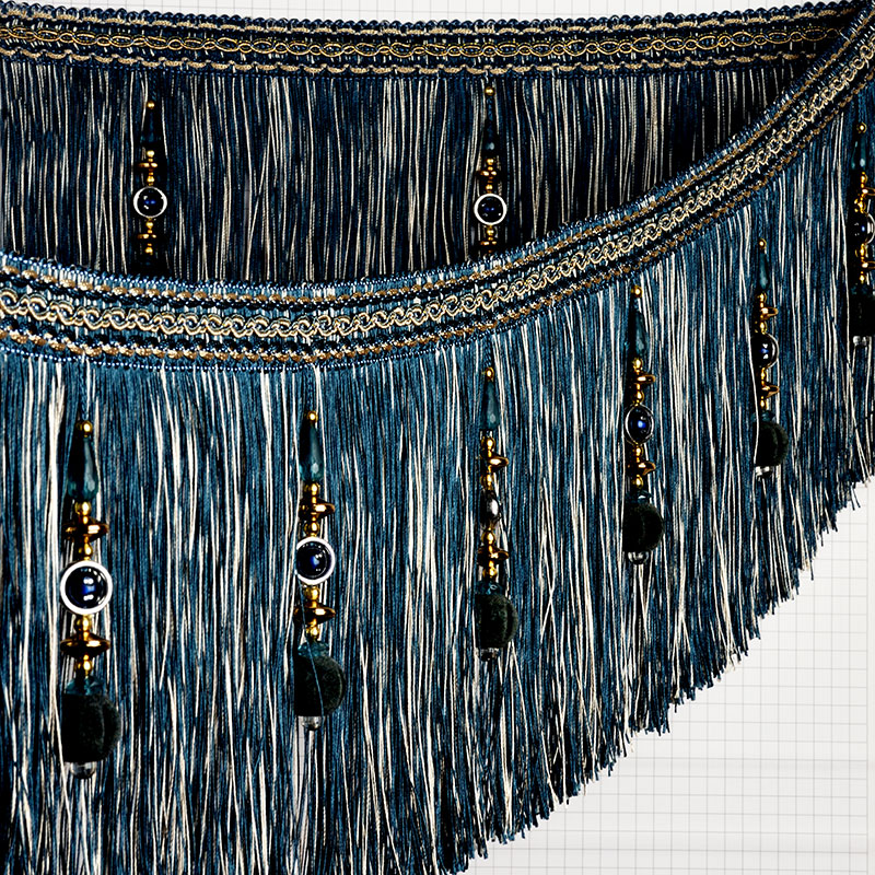 Curtain lengthened hem Decorative Side Sofa 20 cm Long shall scion bottom edge with long flow Suzuzian accessories beads lace