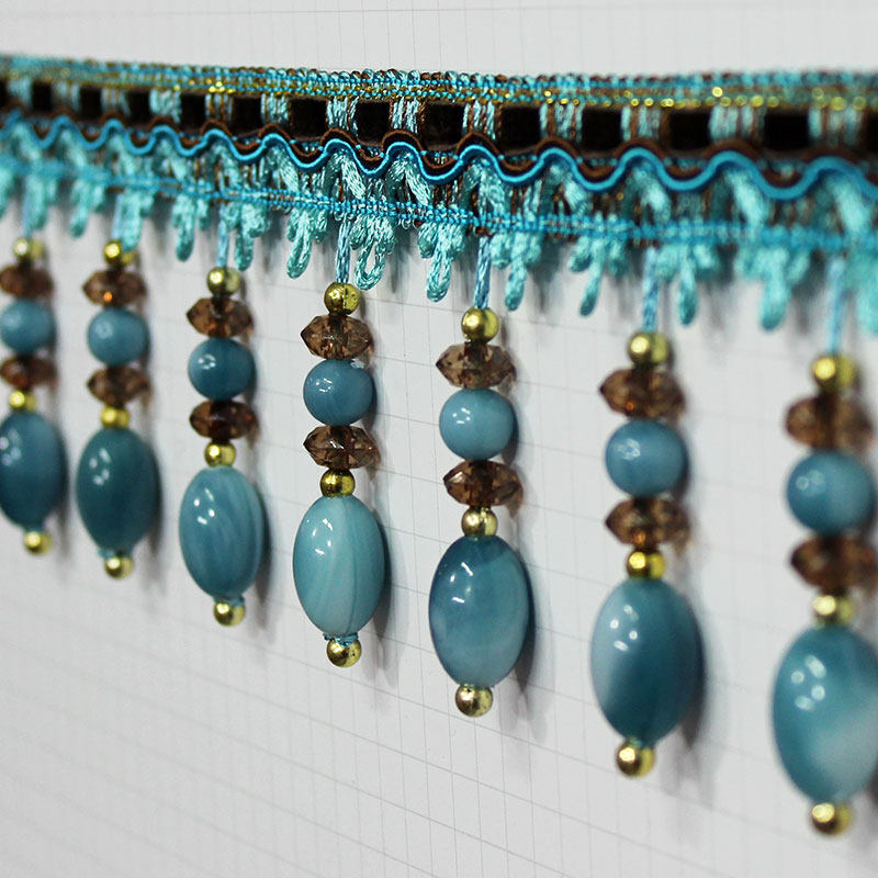 Curtains lace bead accessories decorated with flowing Su hoi Euro-simulated small jade accessories crystal pendant
