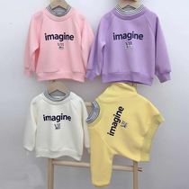 Autumn and winter hooded children plus velvet thick clothes boys and girls simple color baby sweater 1-2 years old