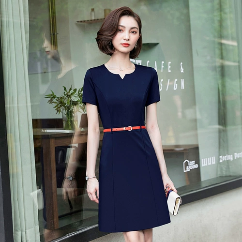 Модное платье для работы, юбка, классический костюм, комплект, яркий броский стиль, для салонов красоты