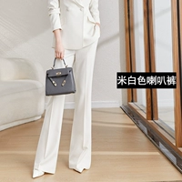 Бежевые штаны-клёш