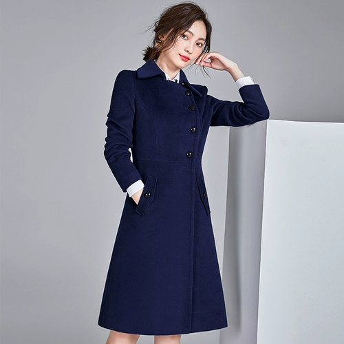 Длинная униформа, стеганое зимнее шерстяное пальто, средней длины, увеличенная толщина