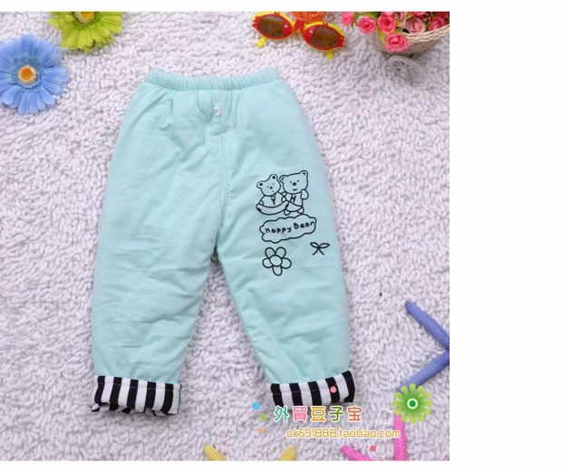 Quần áo trẻ em bán buôn trực tiếp bán quần mùa thu ấm áp và mềm mại cho trẻ em Quần gấu bông dày chống chân quần cotton quần nỉ bé gái