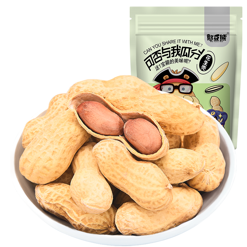 (Bean Bear Bear _ 500g Garlic Peanut Peanut 500g) New bag of fragrant peanut packed frying under wine and shell snack