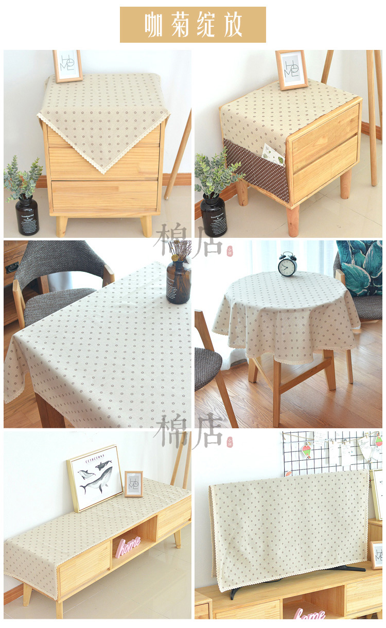 in lưới nhà máy bảng phong cách cà phê bảng vải khăn trải bàn vải nordic Tablecloth vải bông hình chữ nhật tròn bàn - Khăn trải bàn khăn trải bàn trắng trơn