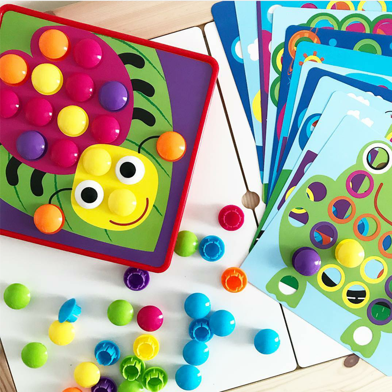 Mushroom Nail Toy Intellect Jigsaw Puzzle Small Bracelet for Spelling And Puzzle Puzzle Inserts Combined Toy Desktop Parquet Toys