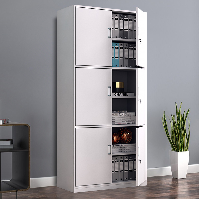 Cabinet via three-section steel cabinet with lock file cabinet Office information cabinet Finance warrant cabinet Tin Cabinet