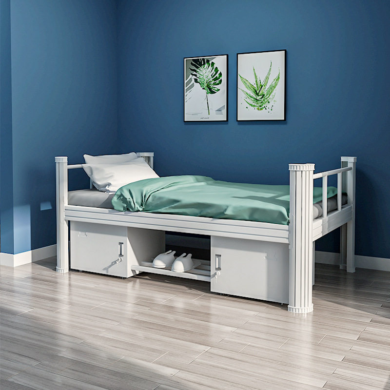 Student Apartment Steel Bed Staff Sleeping room Bunk Beds Bunk Bed Rental House Iron Frame low profile Double beds Bed Racks-Taobao