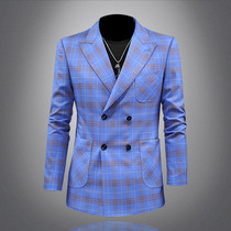 British style casual suit men Korean trend double-breasted suit jacket hairstylist casual clothing single West Spring and Autumn shirt