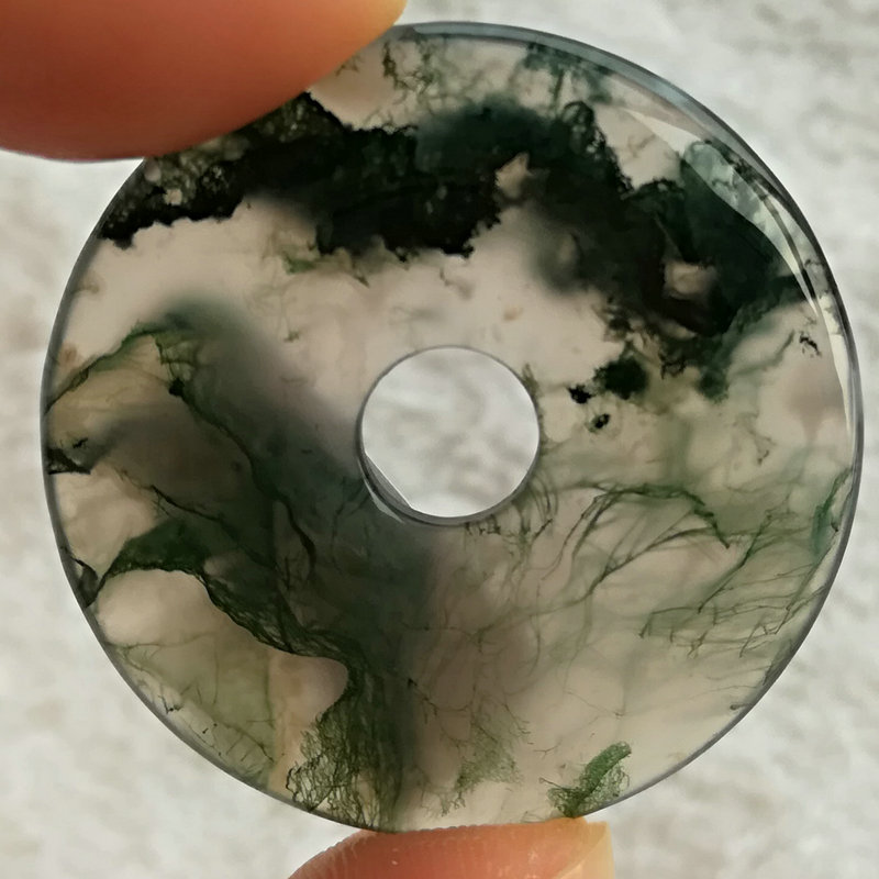 Xi' an Lantian aquatic grass chalcedony safe buckle pendant landscape aquatic grass chalcedony safe buckle pendant certificate