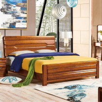 Full solid wood bed 1 8 m 1 5m walnuts wood bed High case storage Chinese bedroom Double bed Wedding Bed Frame Large Bed