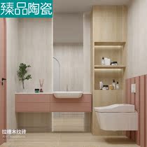 Japan-style Wood Grain Pull Groove Tile Grooves Anti-Slip Toilet Bathroom Tiles 600x600 Antique Kitchen Wall Tiles