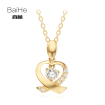 18K gold rose gold diamond necklace chain firmly in heart pendant woman romantic love III