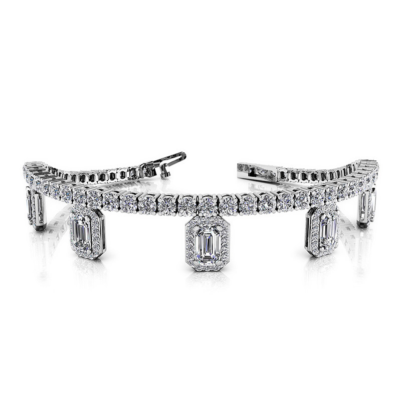 100 Herd 18K gold group inlaid with diamond clawback minimalist about extravagant square full drill bracelet woman custom