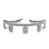 100 ch 18K gold group inlaid with diamond clawback chain brief Extravagant Square Full Drill Bracelet bracelet Women Custom