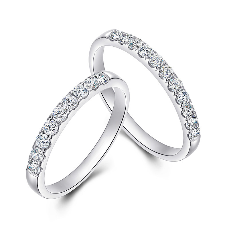 18K white gold platoon drill ring finger diamond ring ring guard ring guard ring finger drill ring courting marriage marriage row inlaid tail ring