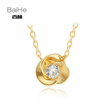18K gold rose gold diamond necklace chain cranking female luxury luxury air - flower single - drill pendant necklace