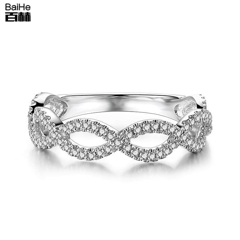 100 Herjewelry 18k gold diamond ring micro-inlaid wave staggered row and drill ring drill ring tail ring wedding ring jewels