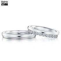 18K Gold Classic couple arrangement ring marriage diamond ring couple ring bright diamond ring female custom Platinum